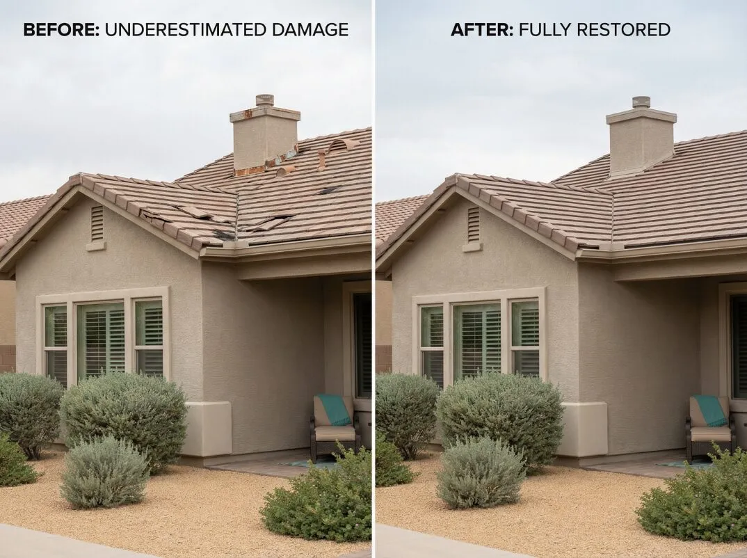 Roof hail impact claim